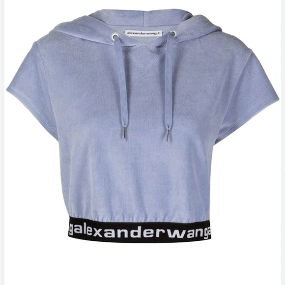 Alexander Wang corduroy cap sleeve logo band hoodie - Picture 5 of 5
